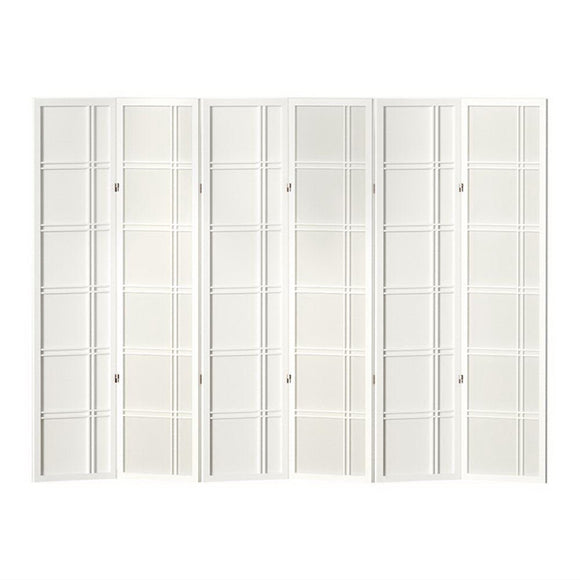 Artiss Room Divider Screen Privacy Wood Dividers Stand 6 Panel Nova White - RnR Galore