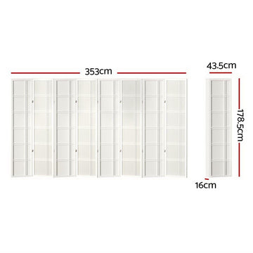 Artiss Room Divider Screen Privacy Wood Dividers Stand 8 Panel Nova White - RnR Galore