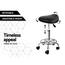 Artiss Salon Stool Saddle Swivel Chair Black - RnR Galore