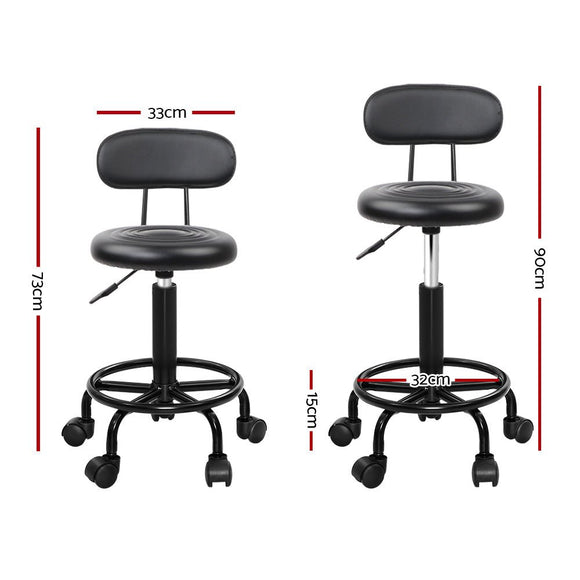 Artiss Salon Stool Swivel Chair Backrest - RnR Galore