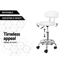 Artiss Salon Stool Swivel Chair Backrest White - RnR Galore