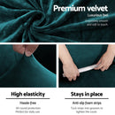 Artiss Sofa Cover Couch Covers 1 Seater Velvet Agate Green - RnR Galore