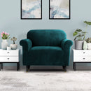 Artiss Sofa Cover Couch Covers 1 Seater Velvet Agate Green - RnR Galore