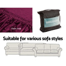 Artiss Sofa Cover Couch Covers 2 Seater Velvet Ruby Red - RnR Galore