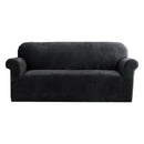 Artiss Sofa Cover Couch Covers 3 Seater Velvet Black - RnR Galore