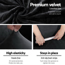 Artiss Sofa Cover Couch Covers 3 Seater Velvet Black - RnR Galore