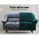 Artiss Sofa Cover Couch Covers 4 Seater Velvet Agate Green - RnR Galore