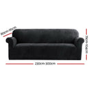 Artiss Sofa Cover Couch Covers 4 Seater Velvet Black - RnR Galore