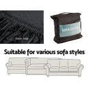 Artiss Sofa Cover Couch Covers 4 Seater Velvet Black - RnR Galore