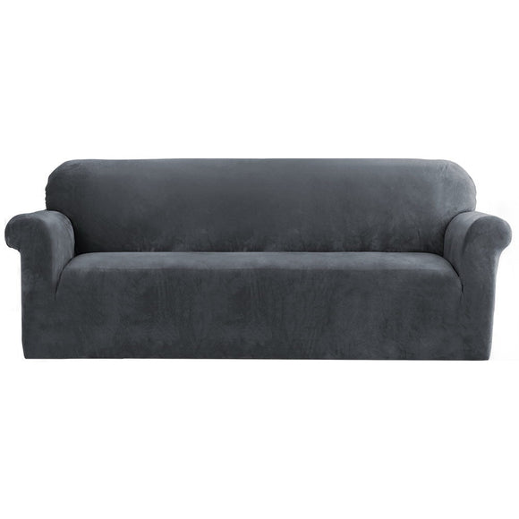 Artiss Sofa Cover Couch Covers 4 Seater Velvet Grey - RnR Galore