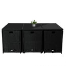 Bali 11 Piece Outdoor Dining Set - Black - RnR Galore