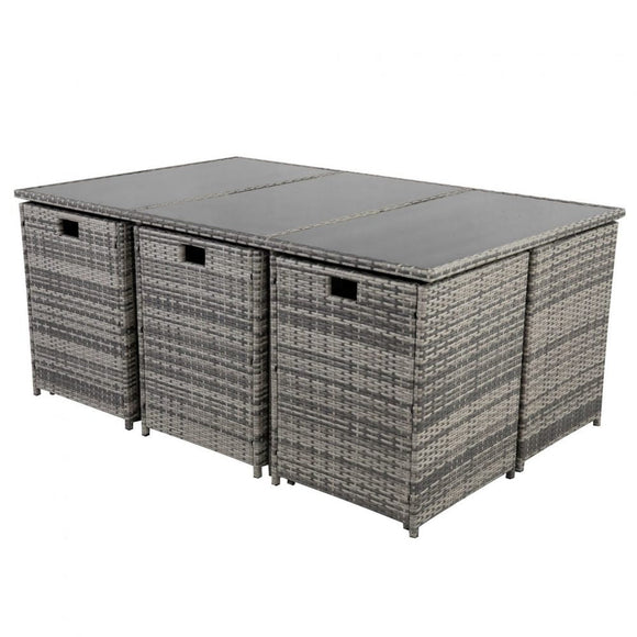 Bali 11 Piece Outdoor Dining Set - Grey - RnR Galore