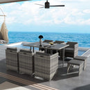 Bali 11 Piece Outdoor Dining Set - Grey - RnR Galore