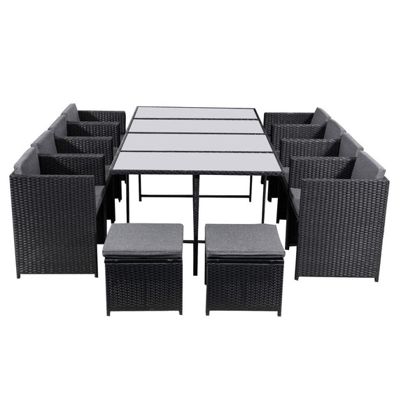 Bali 13PC Outdoor Dining Set - Black - RnR Galore