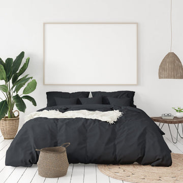 Balmain 1000 Thread Count Hotel Grade Bamboo Cotton Quilt Cover Pillowcases Set - King - Charcoal - RnR Galore