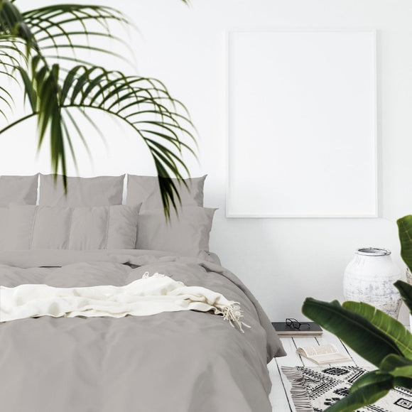 Balmain 1000 Thread Count Hotel Grade Bamboo Cotton Quilt Cover Pillowcases Set - King - Dove - RnR Galore