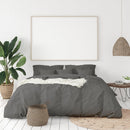 Balmain 1000 Thread Count Hotel Grade Bamboo Cotton Quilt Cover Pillowcases Set - Queen - Pewter - RnR Galore