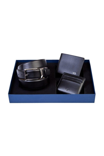 BELT AND WALLET & CARD HOLDER BLACK SET - RnR Galore