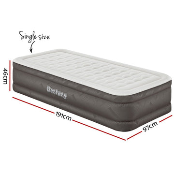 Bestway Air Mattress Single Inflatable Bed 46cm Airbed Grey - RnR Galore