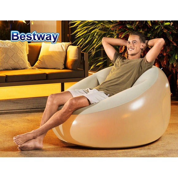 Bestway Inflatable Air Chair Sofa Lounge Seat LED Light - RnR Galore
