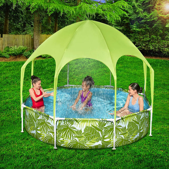 Bestway Kids Pool 244x51cm Steel Frame Swimming Play Pools Canopy 1688L - RnR Galore