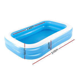 Bestway Kids Pool 262x175x51cm Inflatable Above Ground Swimming Pools 778L - RnR Galore