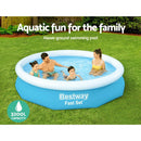 Bestway Swimming Pool 305x66cm Above Ground Round Inflatable Pools w/ Filter Pump 3200L - RnR Galore