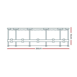 Bestway Swimming Pool 366x76cm Steel Frame Round Above Ground Pools w/ Filter Pump 6473L - RnR Galore