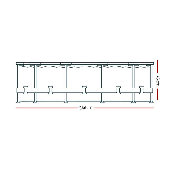 Bestway Swimming Pool 366x76cm Steel Frame Round Above Ground Pools w/ Filter Pump 6473L - RnR Galore