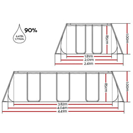 Bestway Swimming Pool 404x201x100cm Steel Frame Above Ground Pools Filter Pump Ladder 6478L - RnR Galore