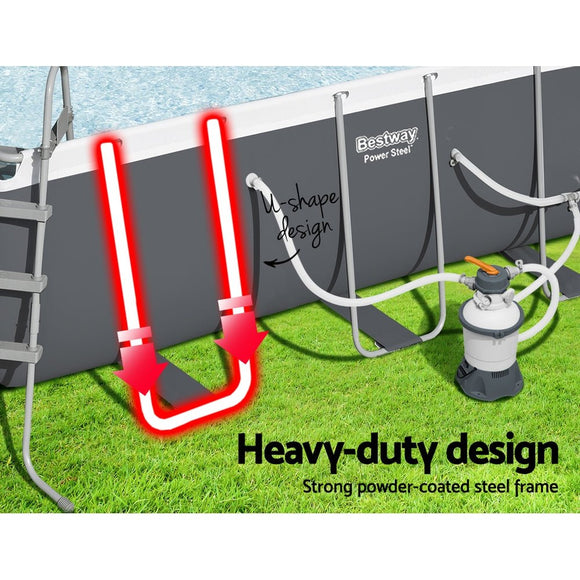 Bestway Swimming Pool 404x201x100cm Steel Frame Above Ground Pools Filter Pump Ladder 6478L - RnR Galore