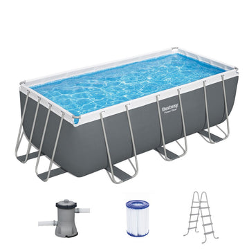 Bestway Swimming Pool 412x201x122cm Steel Frame Above Ground Pools Filter Pump Ladder 8124L - RnR Galore