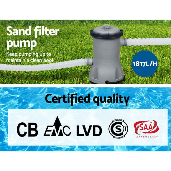Bestway Swimming Pool 427x250x100cm Steel Frame Above Ground Pools Filter Pump Ladder 7250L - RnR Galore