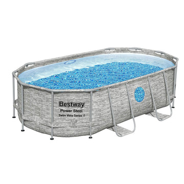 Bestway Swimming Pool 427x250x100cm Steel Frame Above Ground Pools Filter Pump Ladder 7250L - RnR Galore