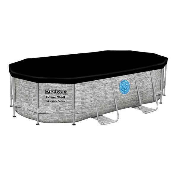 Bestway Swimming Pool 427x250x100cm Steel Frame Above Ground Pools Filter Pump Ladder 7250L - RnR Galore