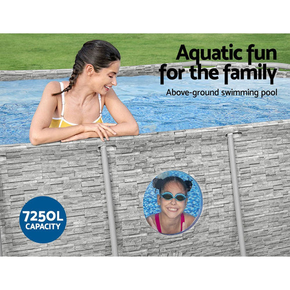 Bestway Swimming Pool 427x250x100cm Steel Frame Above Ground Pools Filter Pump Ladder 7250L - RnR Galore
