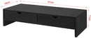 Black Monitor Stand Desk Organizer with 2 Drawers - RnR Galore