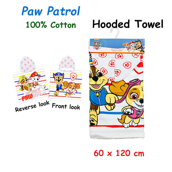 Caprice Paw Patrol Cotton Hooded Licensed Towel 60 x 120 cm - RnR Galore
