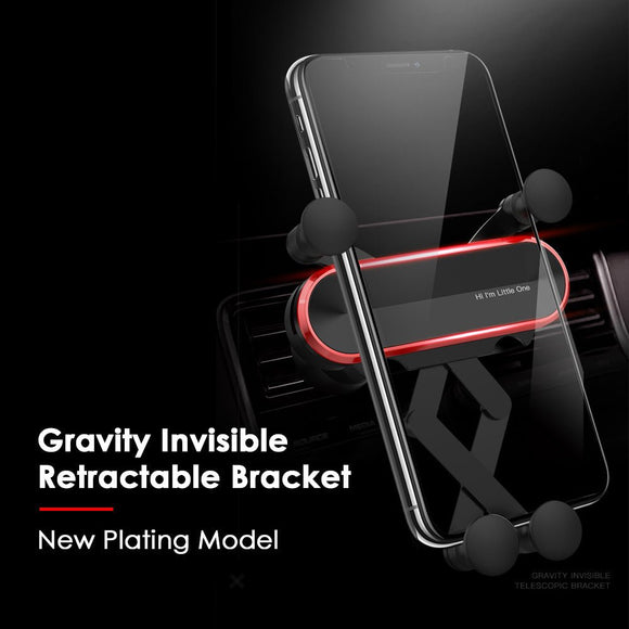 Car Phone Holder Metal Gravity 360 Universal Rotation Ball Air Vent Cellphone Stand(White) - RnR Galore