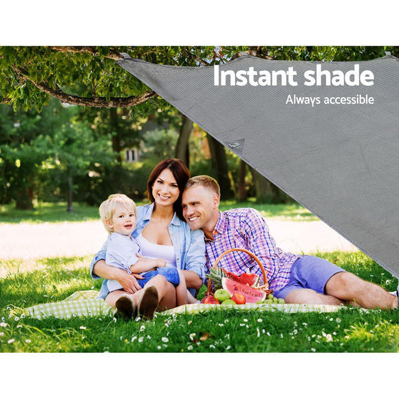Caravan Privacy Screen Roll Out Awning 3.4x1.95M End Wall Side Sun Shade Grey - RnR Galore