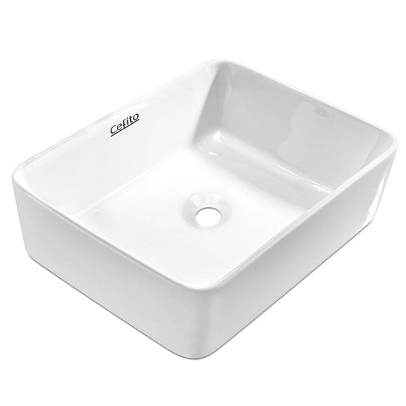 Cefito Bathroom Basin Ceramic Vanity Sink Hand Wash Bowl 48x37cm White - RnR Galore