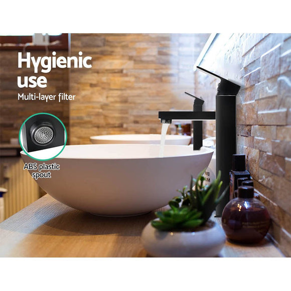 Cefito Bathroom Basin Mixer Tap Square Tall Faucet Vanity Laundry Black - RnR Galore