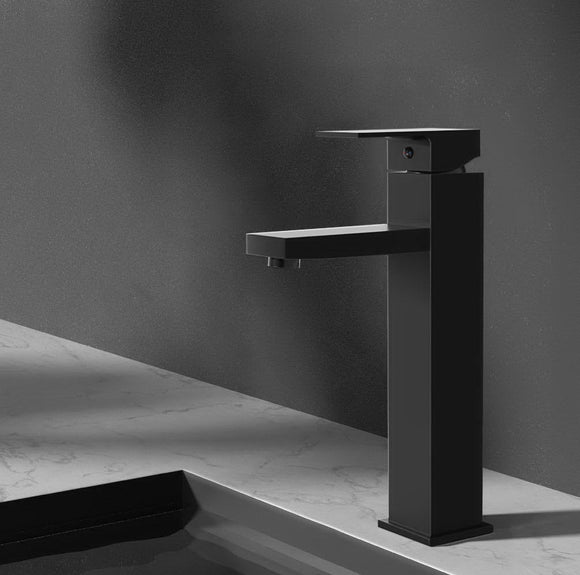 Cefito Bathroom Basin Mixer Tap Square Tall Faucet Vanity Laundry Black - RnR Galore