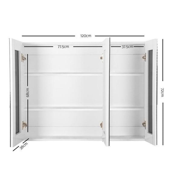 Cefito Bathroom Mirror Cabinet 1200x720mm White - RnR Galore