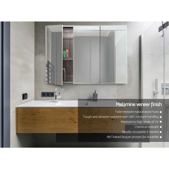 Cefito Bathroom Mirror Cabinet 900x720mm Oak - RnR Galore