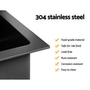 Cefito Kitchen Sink 45X30CM Stainless Steel Basin Single Bowl Black - RnR Galore