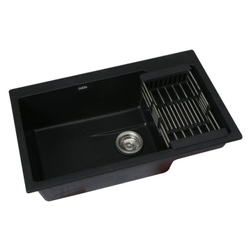 Cefito Kitchen Sink 80X48CM Granite Stone Kitchen Sinks in Black - RnR Galore