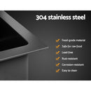Cefito Kitchen Sink 81X45CM Stainless Steel Single Bowl Drain Rack Basket Black - RnR Galore