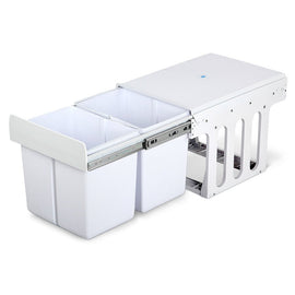 Cefito Pull Out Bin Kitchen Double Basket 2X15L White - RnR Galore