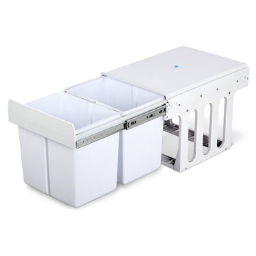 Cefito Pull Out Bin Kitchen Double Basket 2X15L White - RnR Galore